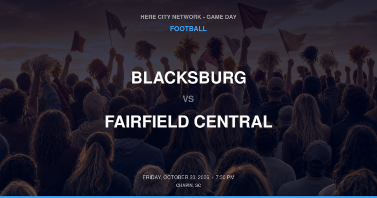 Blacksburg vs. Fairfield Central — Football Game Day — Winnsboro, SC — Oct 23, 2026